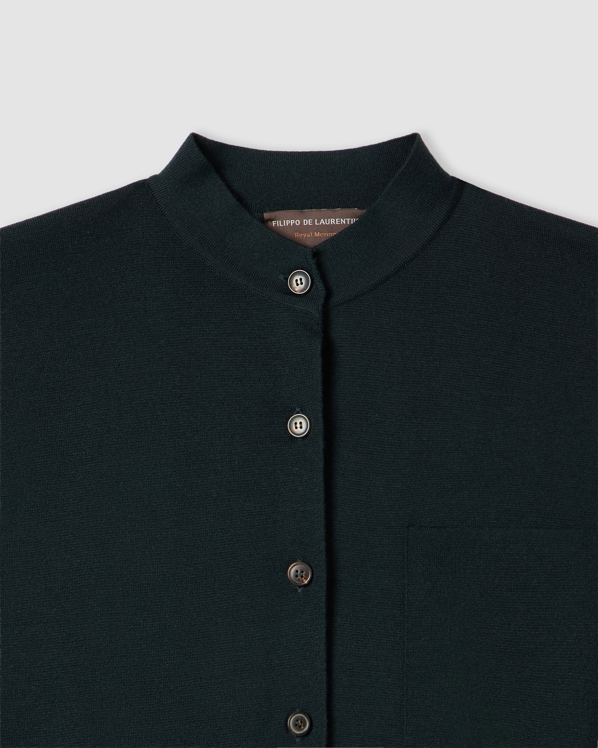 Long-sleeved mandarin collar sweater DARK GREEN | Filippo De Laurentiis