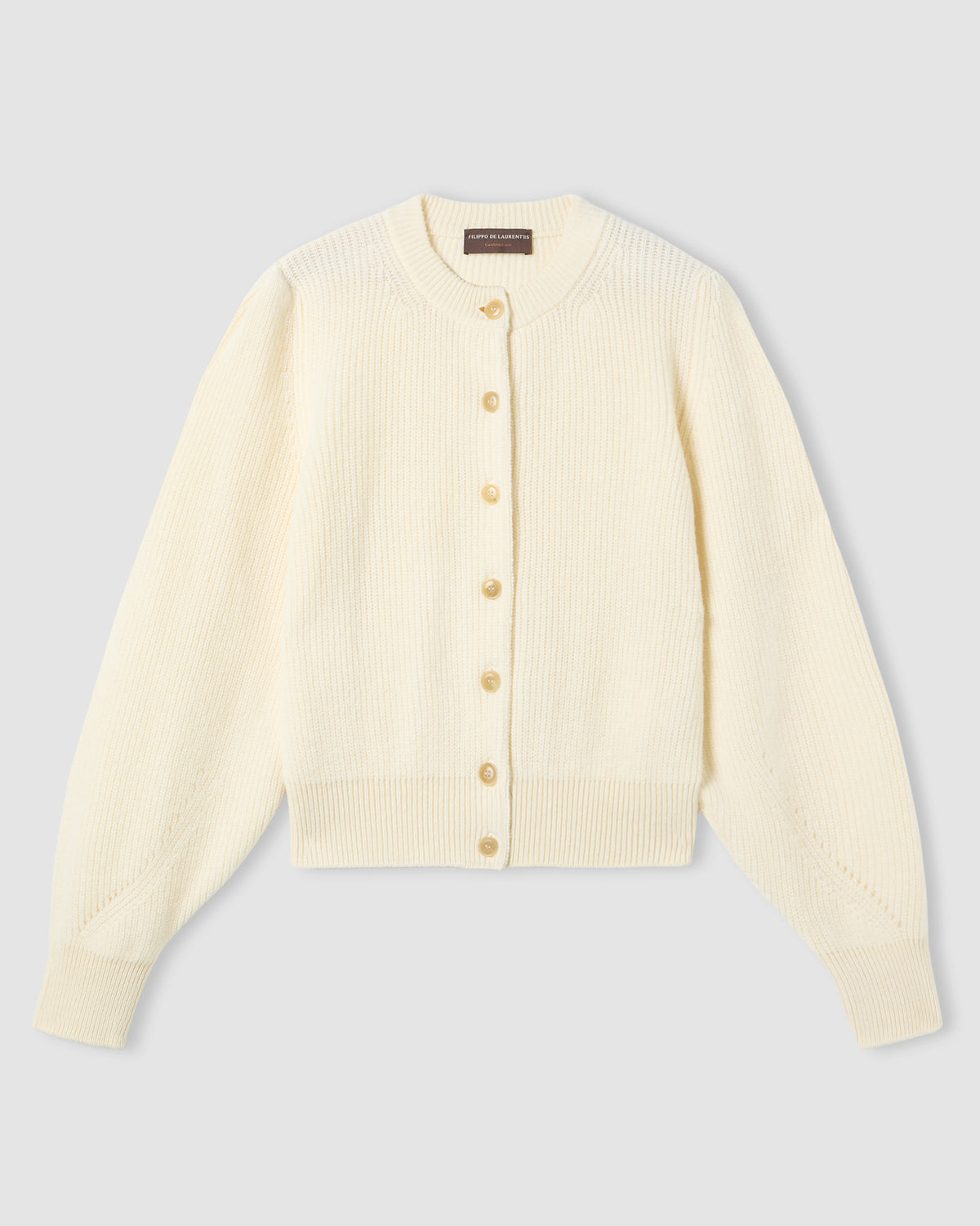 Cardigan crop manica lunga Latte | Filippo De Laurentiis