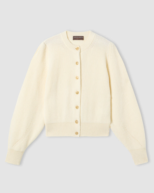 Cardigan crop manica lunga Latte | Filippo De Laurentiis