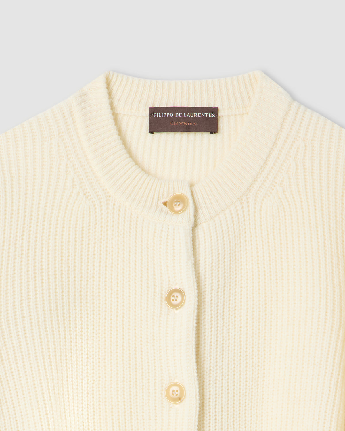 Cardigan crop manica lunga Latte | Filippo De Laurentiis