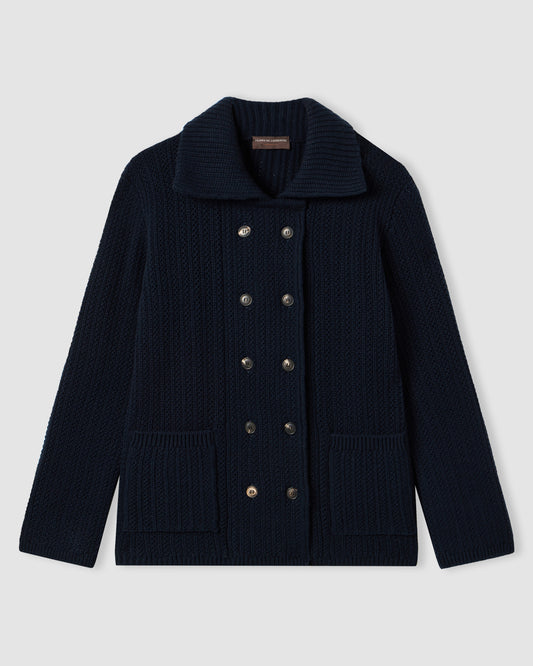 Double-breasted coat NAVY BLUE | Filippo De Laurentiis