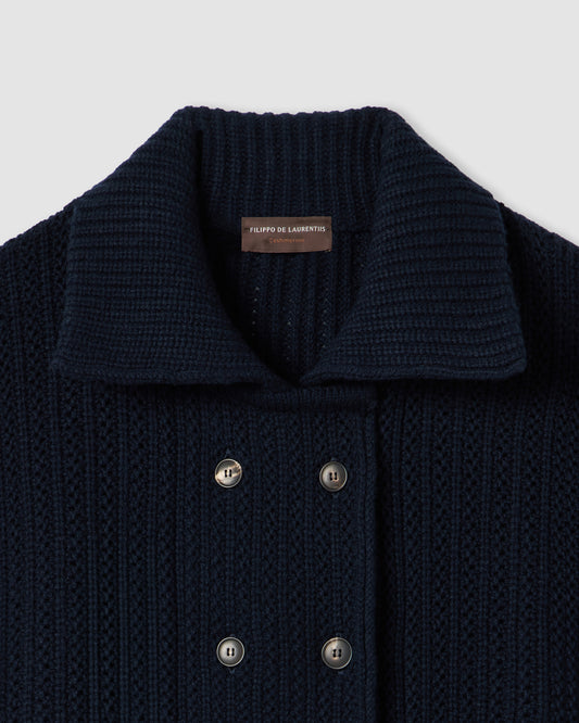 Double-breasted coat NAVY BLUE | Filippo De Laurentiis