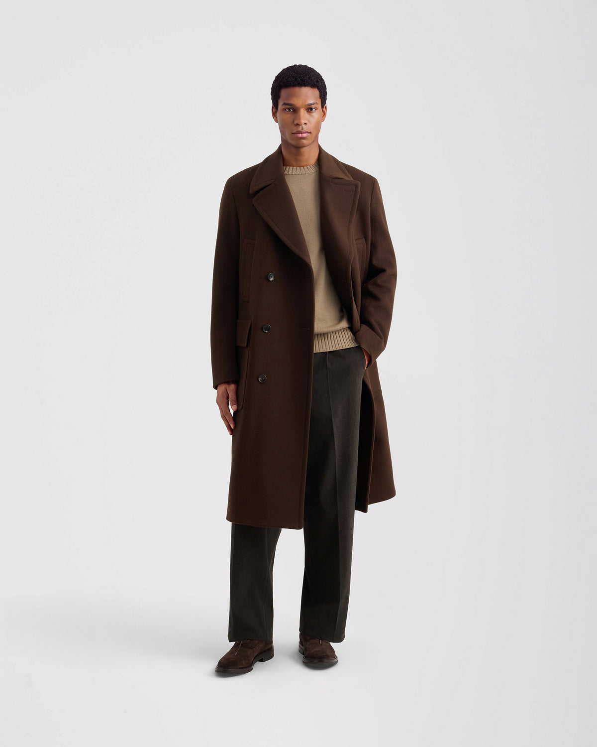 Cappotto doppio petto manica lunga Marrone | Filippo De Laurentiis