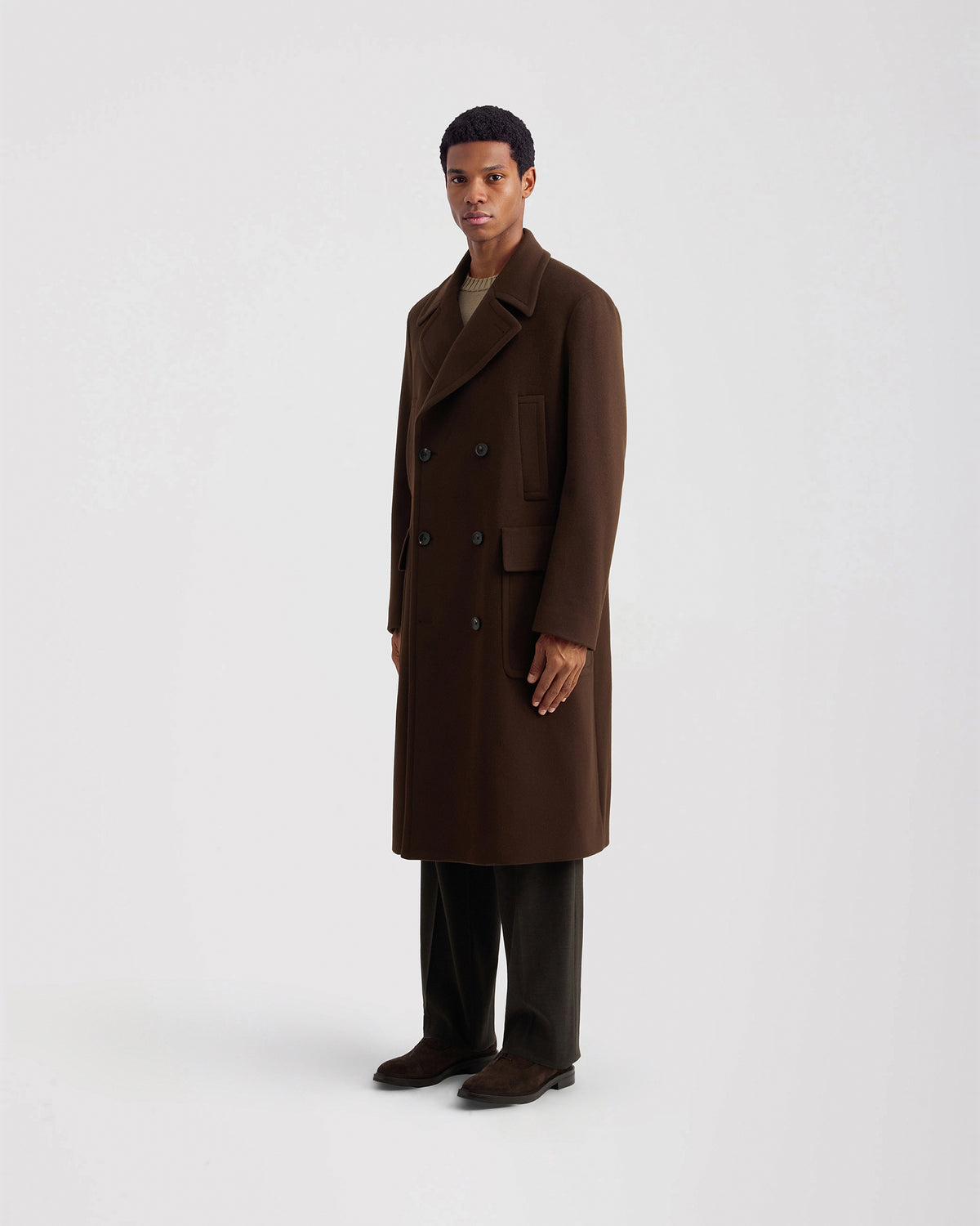 Cappotto doppio petto manica lunga Marrone | Filippo De Laurentiis