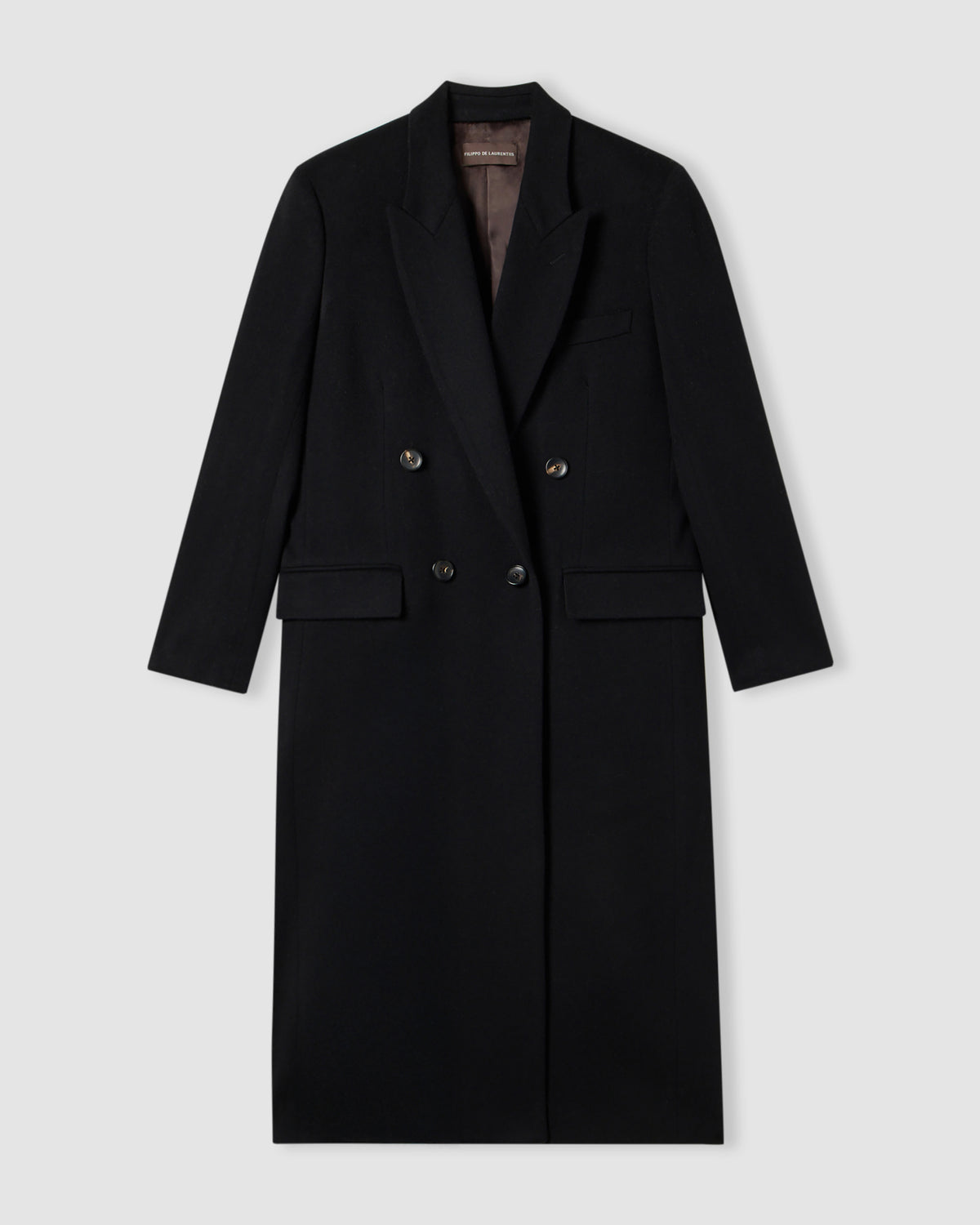 Cappotto doppio petto Nero | Filippo De Laurentiis