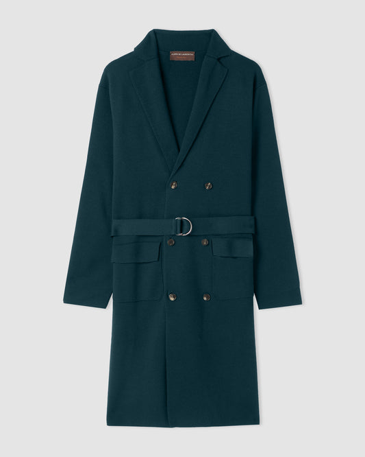 Double breasted coat FOREST GREEN | Filippo De Laurentiis