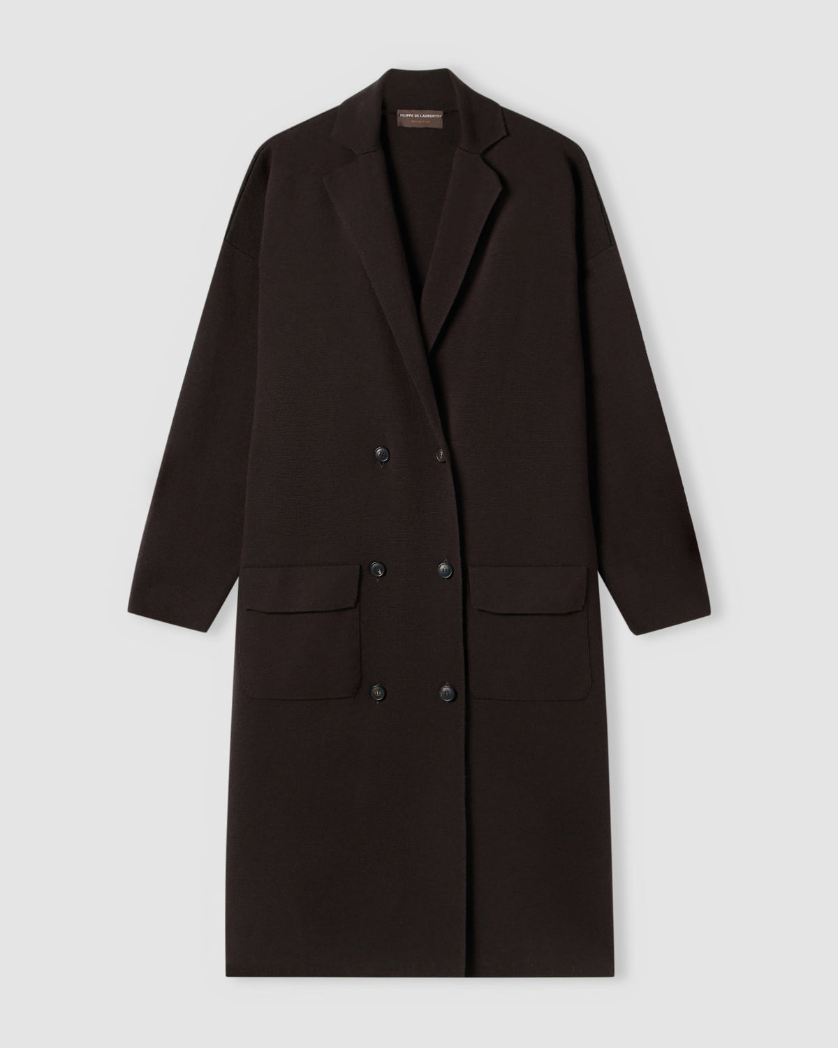 Double-breasted coat BROWN | Filippo De Laurentiis