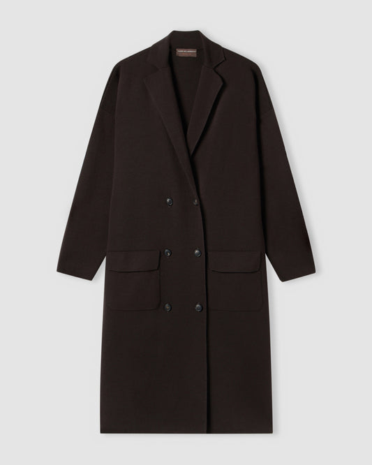 Double-breasted coat BROWN | Filippo De Laurentiis