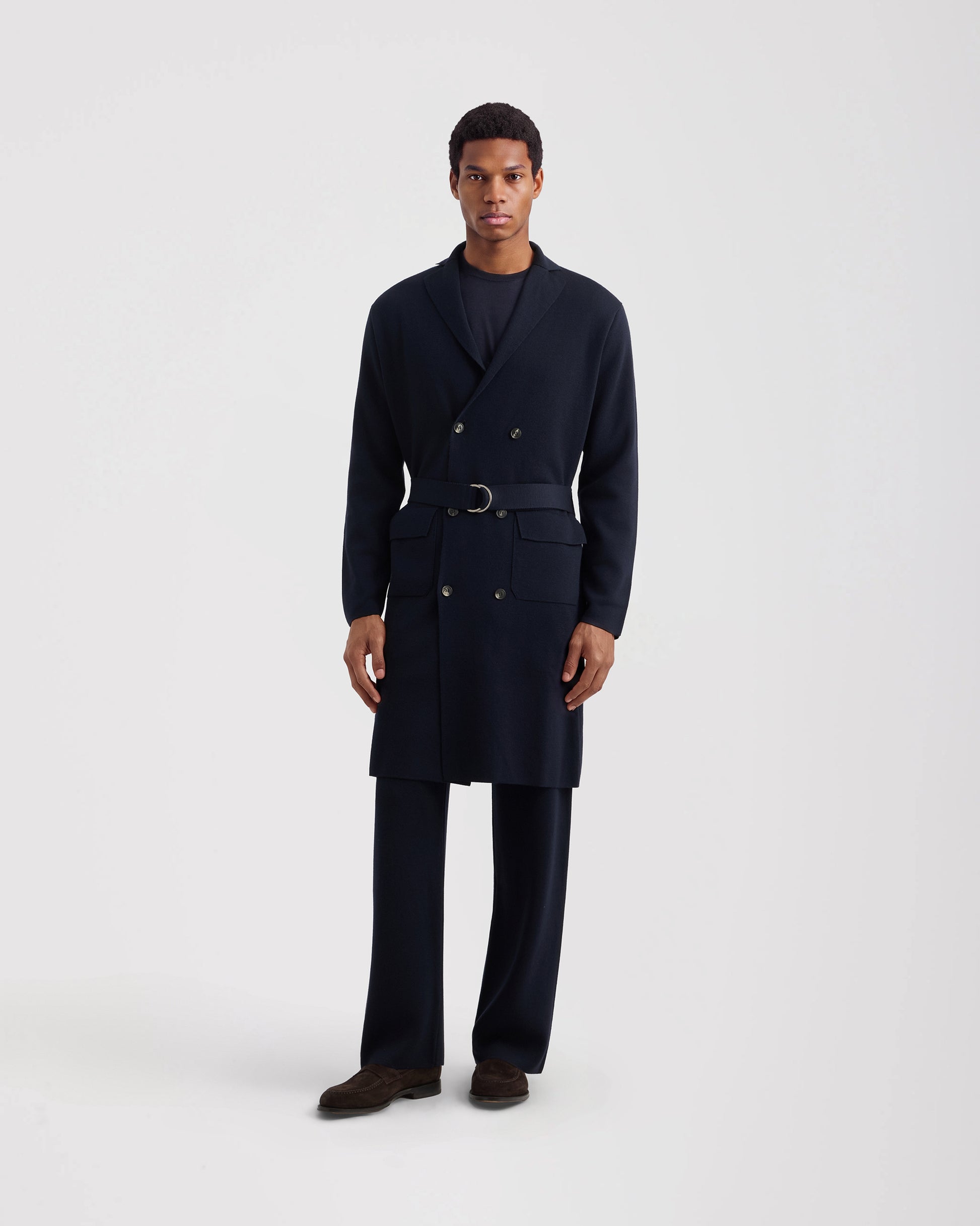 Double breasted coat NAVY BLUE | Filippo De Laurentiis