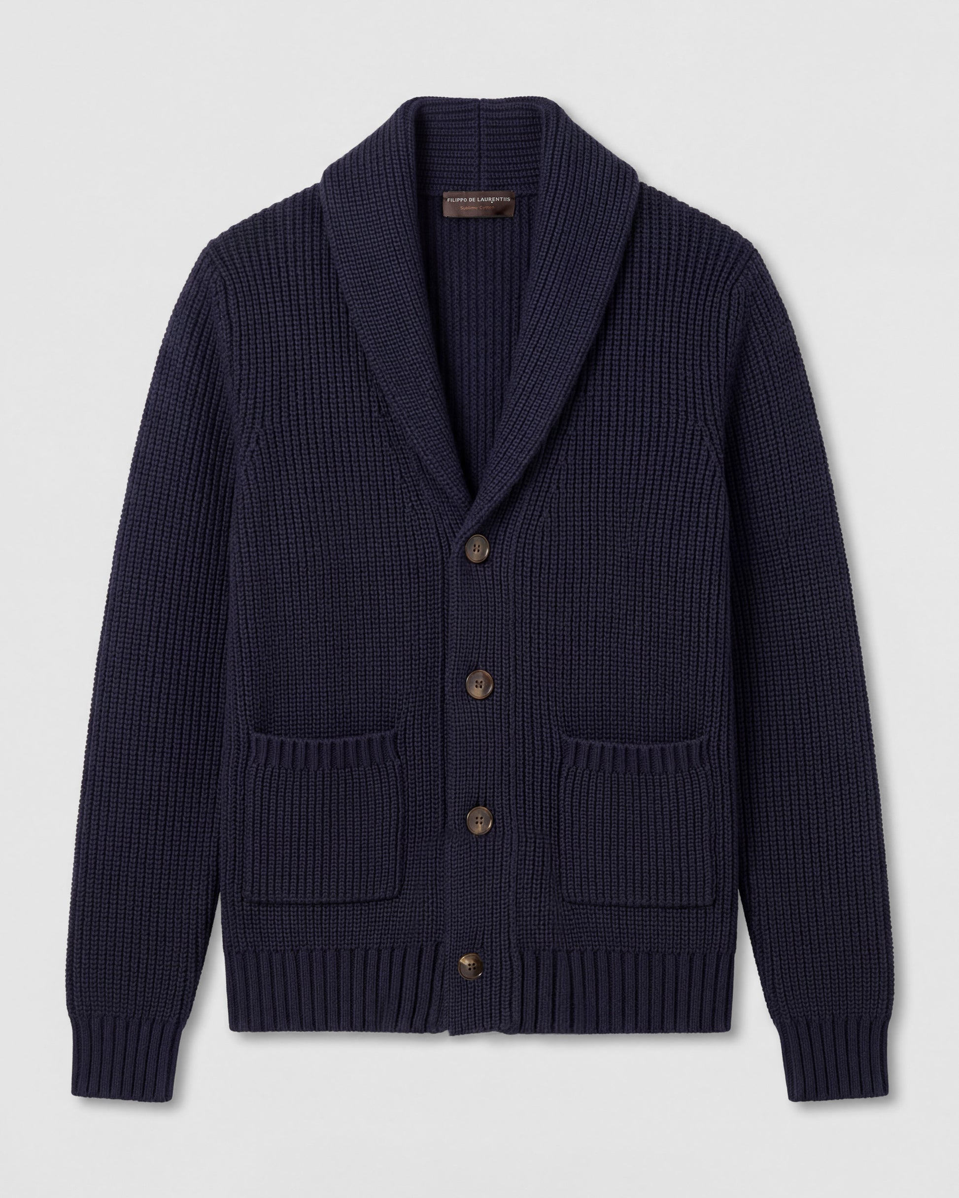 Shawl cardigan NAVY | Filippo De Laurentiis