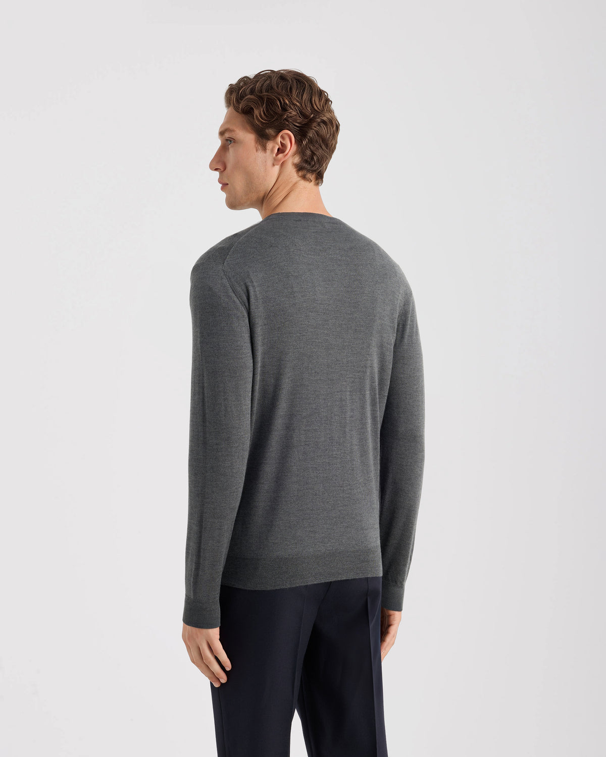 V-neck sweater  Graphite | Filippo De Laurentiis