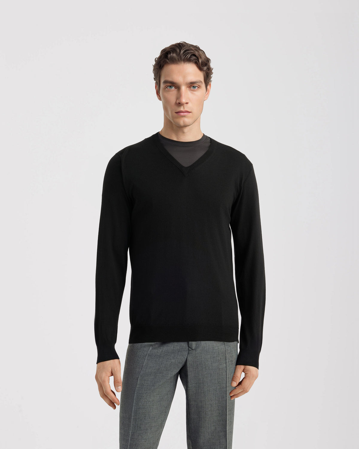 V-neck sweater  Black | Filippo De Laurentiis