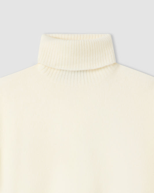 Short-sleeved turtleneck sweater OPTICAL WHITE | Filippo De Laurentiis