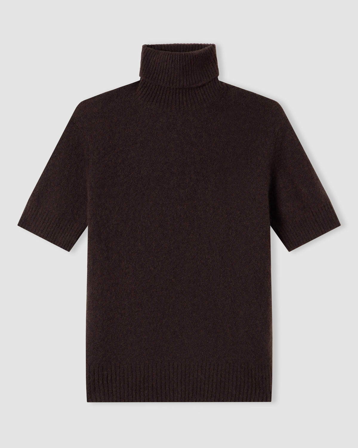 Short-sleeved turtleneck sweater COFFEE | Filippo De Laurentiis