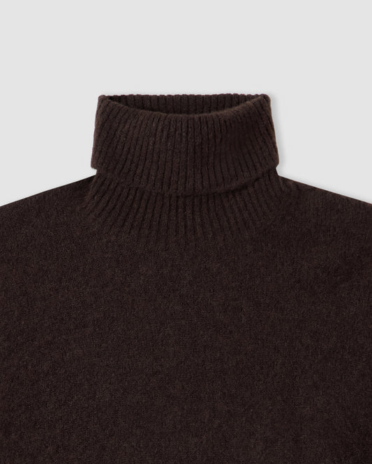 Short-sleeved turtleneck sweater COFFEE | Filippo De Laurentiis