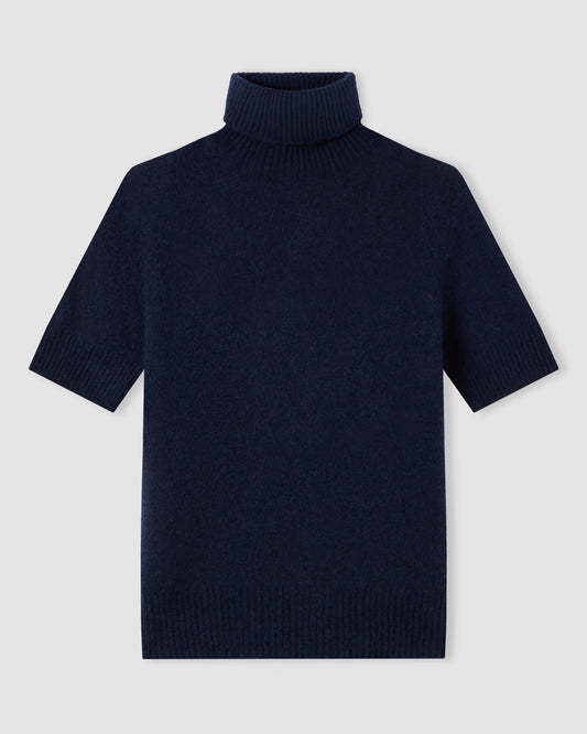 Short-sleeved turtleneck sweater INDIGO BLUE | Filippo De Laurentiis