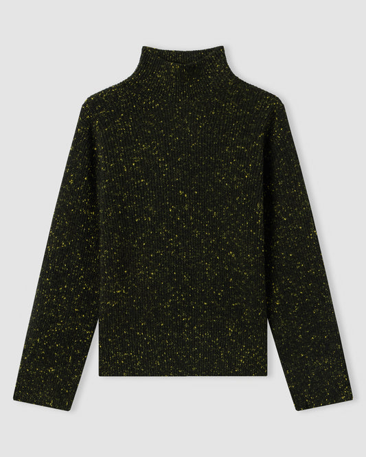 Long-sleeved turtleneck sweater GREEN YELLOW | Filippo De Laurentiis
