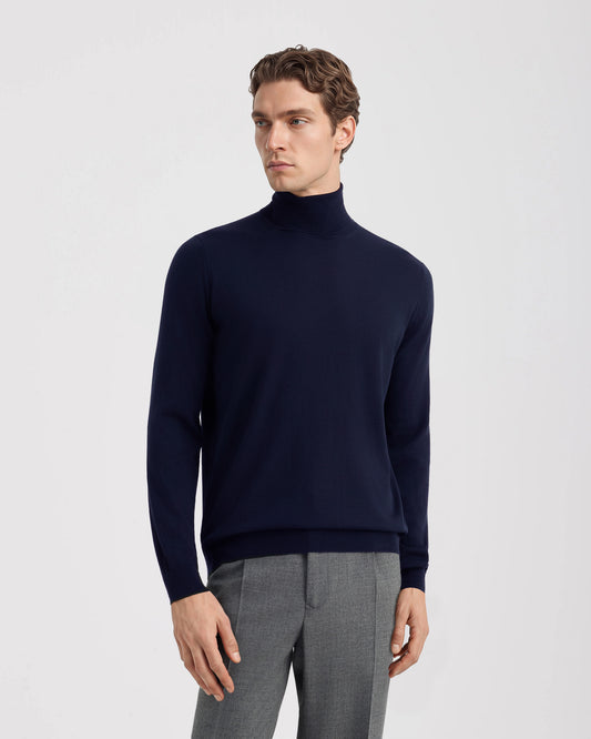 Turtleneck sweater Navy blue | Filippo De Laurentiis