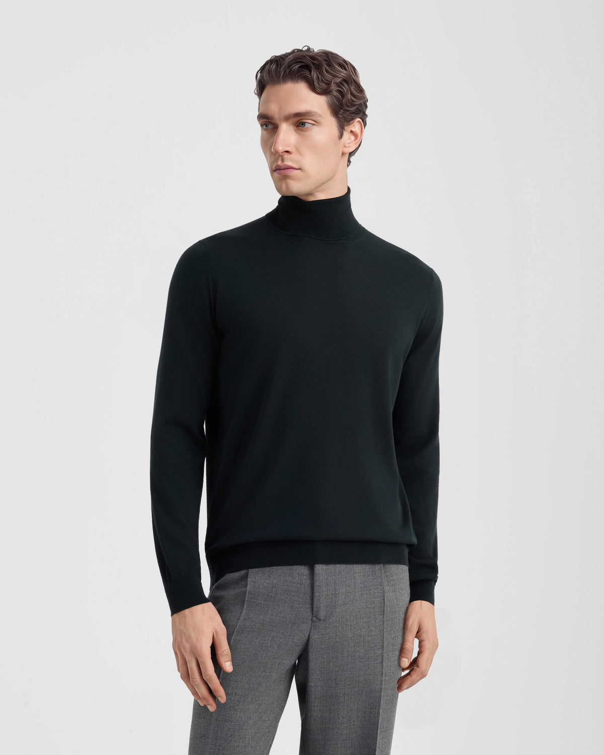 Turtleneck sweater Dark green | Filippo De Laurentiis