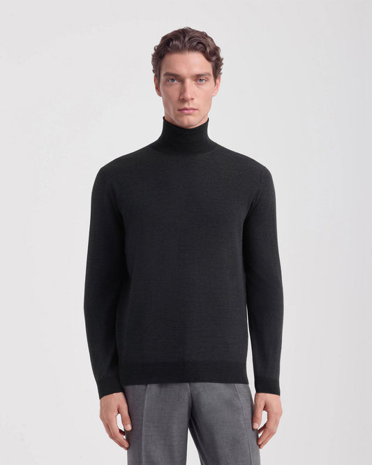 Turtleneck sweater Charcoal grey | Filippo De Laurentiis