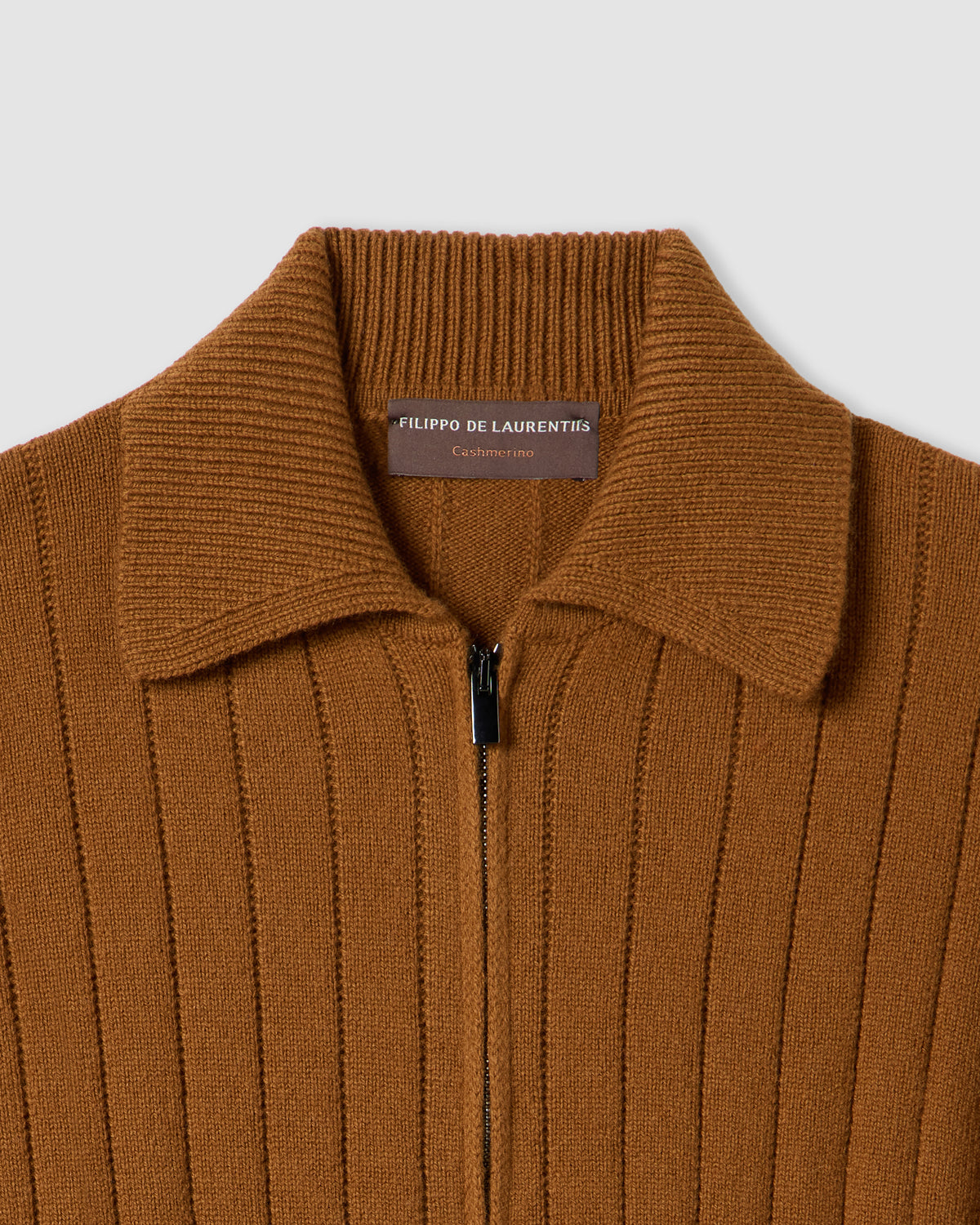 Fullzip manica lunga collo polo Marrone | Filippo De Laurentiis