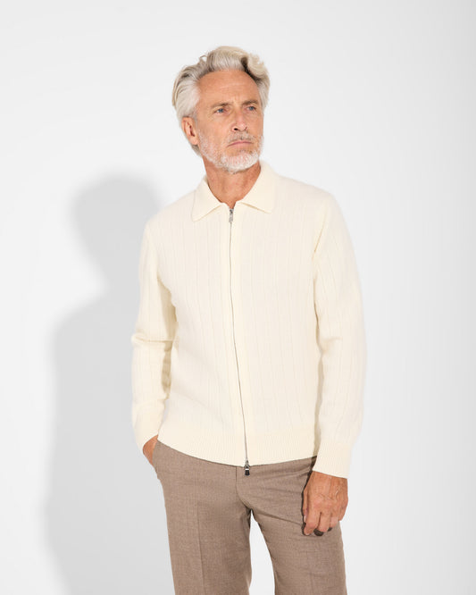 Fullzip collo polo a coste