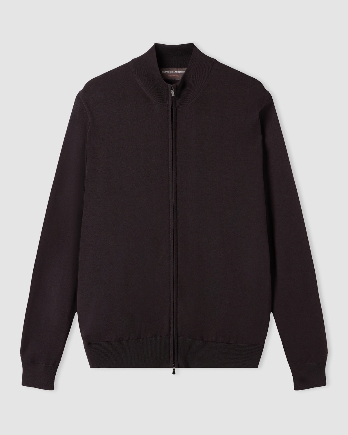 Full-zip sweater Coffee brown | Filippo De Laurentiis