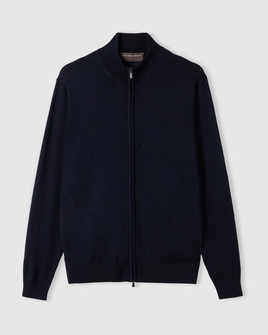 Full-zip sweater Navy blue | Filippo De Laurentiis
