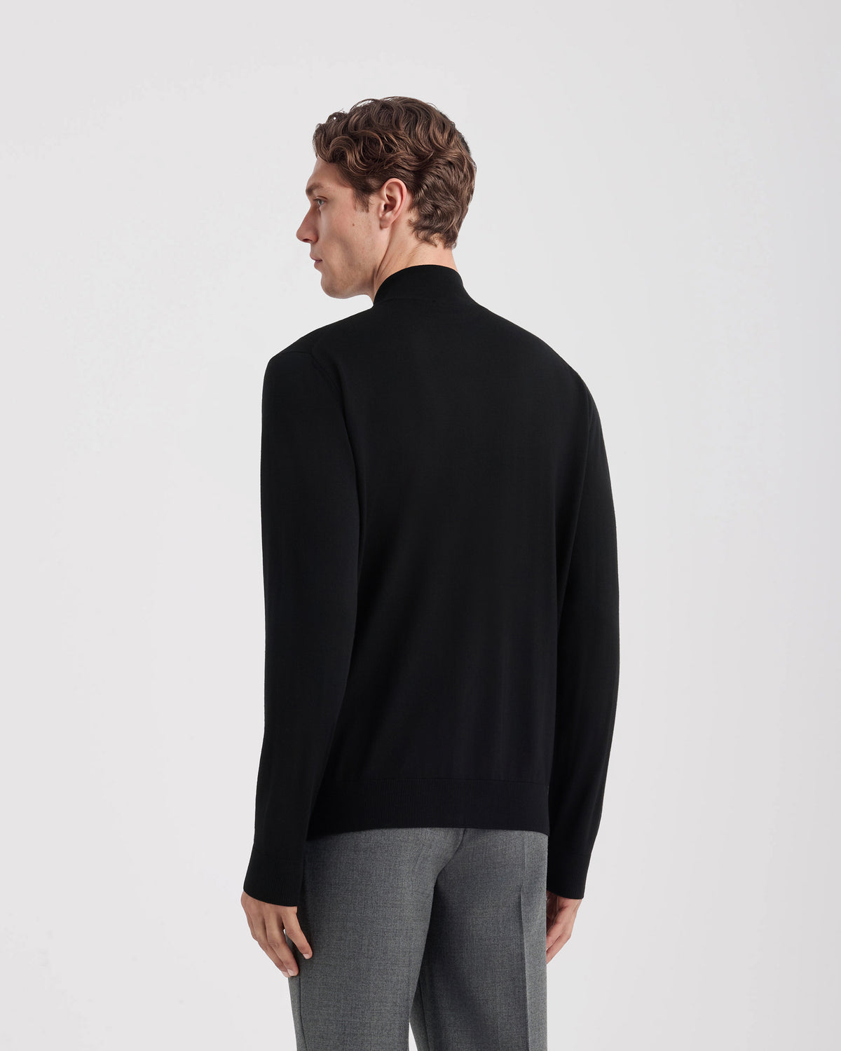 Full-zip sweater Black | Filippo De Laurentiis