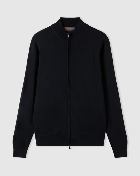 Full-zip sweater Black | Filippo De Laurentiis