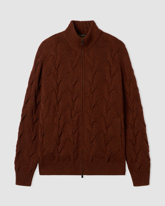Fullzip manica lunga Cognac | Filippo De Laurentiis
