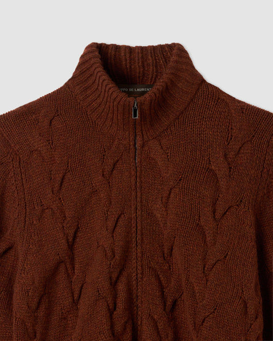 Fullzip manica lunga Cognac | Filippo De Laurentiis