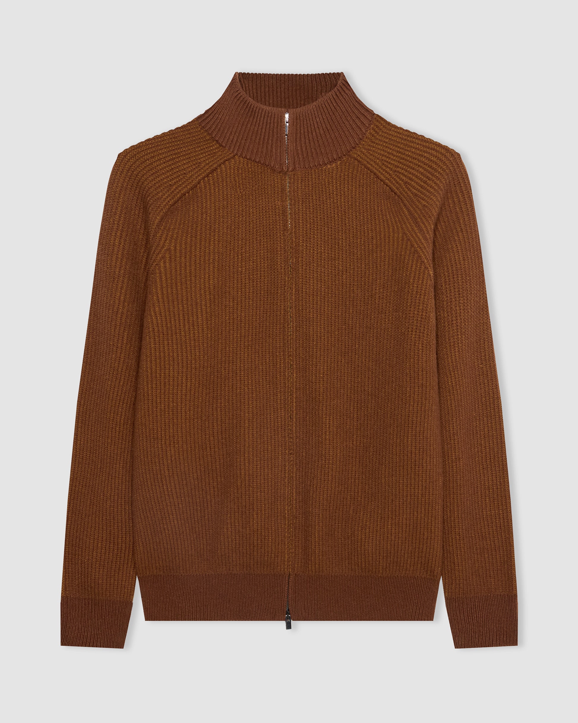 Fullzip manica lunga martello Brown Naturale - Cognac | Filippo De Laurentiis