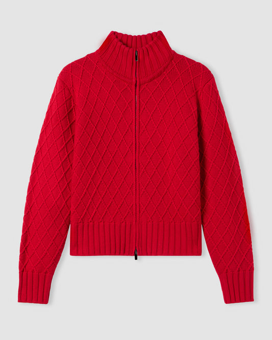 Long-sleeved full-zip sweater RED | Filippo De Laurentiis