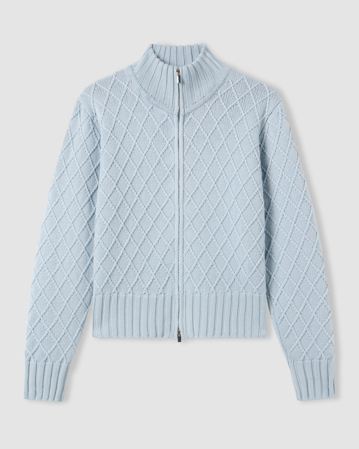 Long-sleeved full-zip sweater Grigio Chiaro | Filippo De Laurentiis