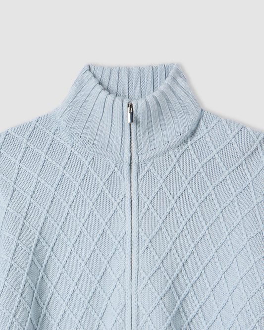 Long-sleeved full-zip sweater Grigio Chiaro | Filippo De Laurentiis
