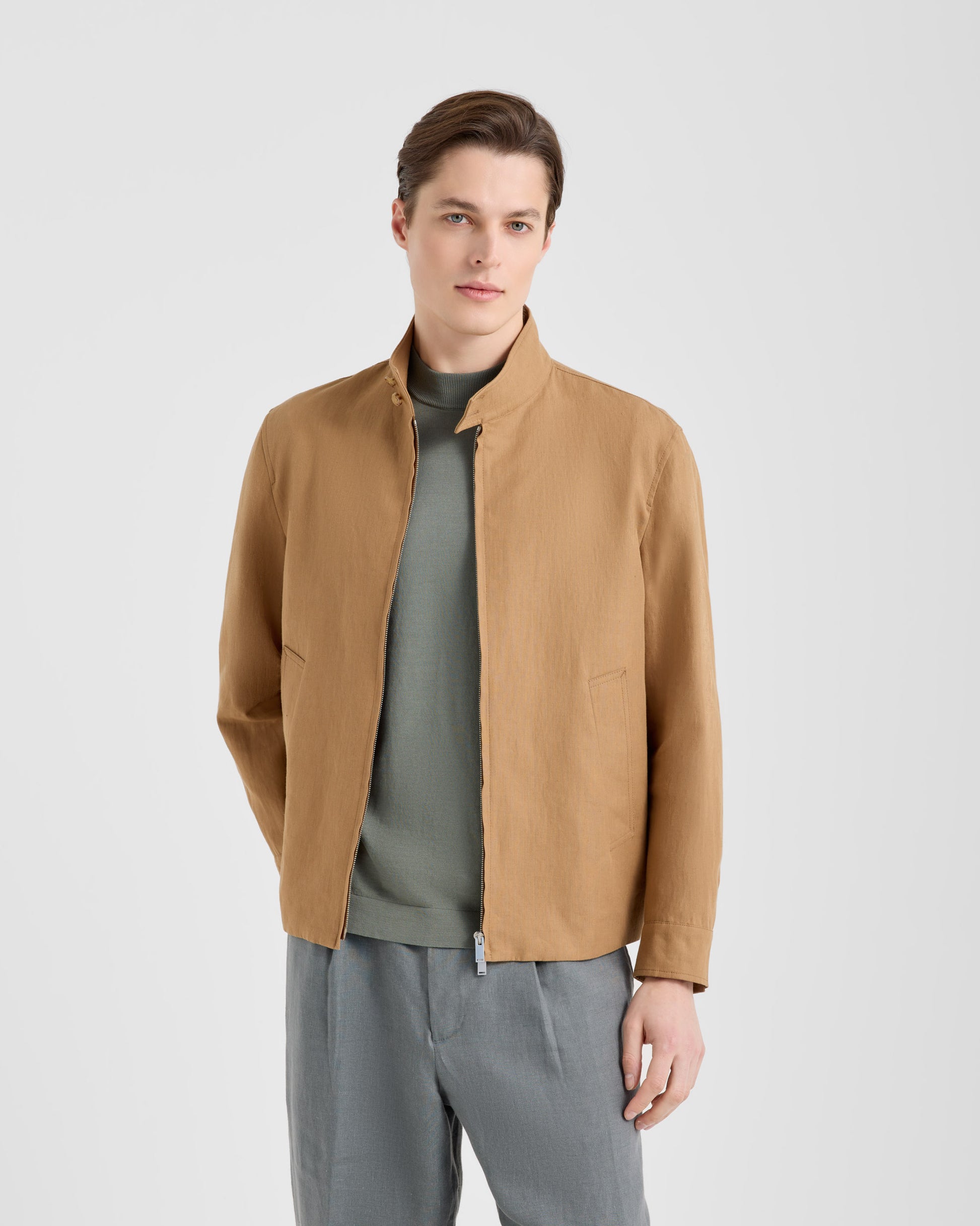 Giacca full-zip Beige | Filippo De Laurentiis