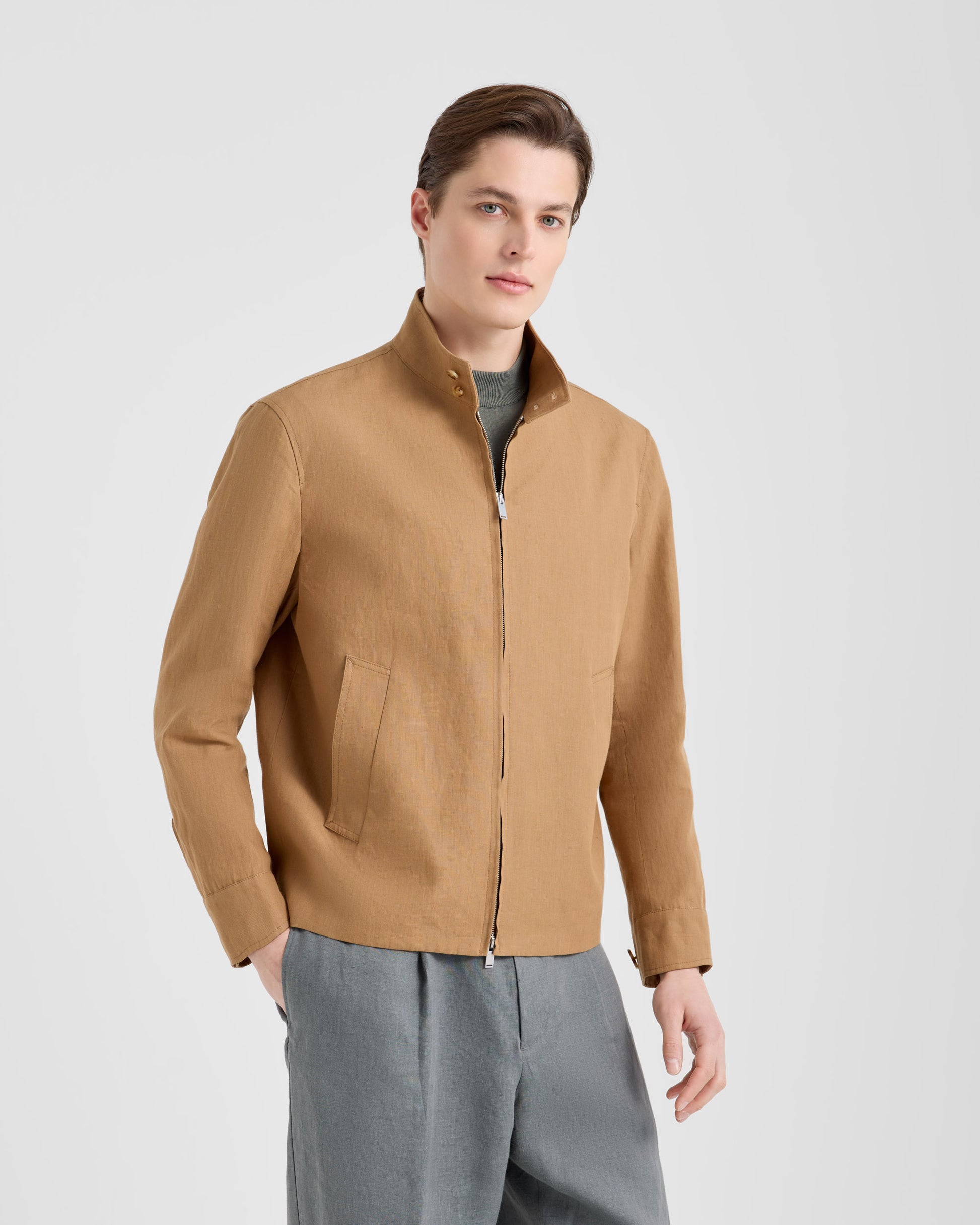 Giacca full-zip Beige | Filippo De Laurentiis