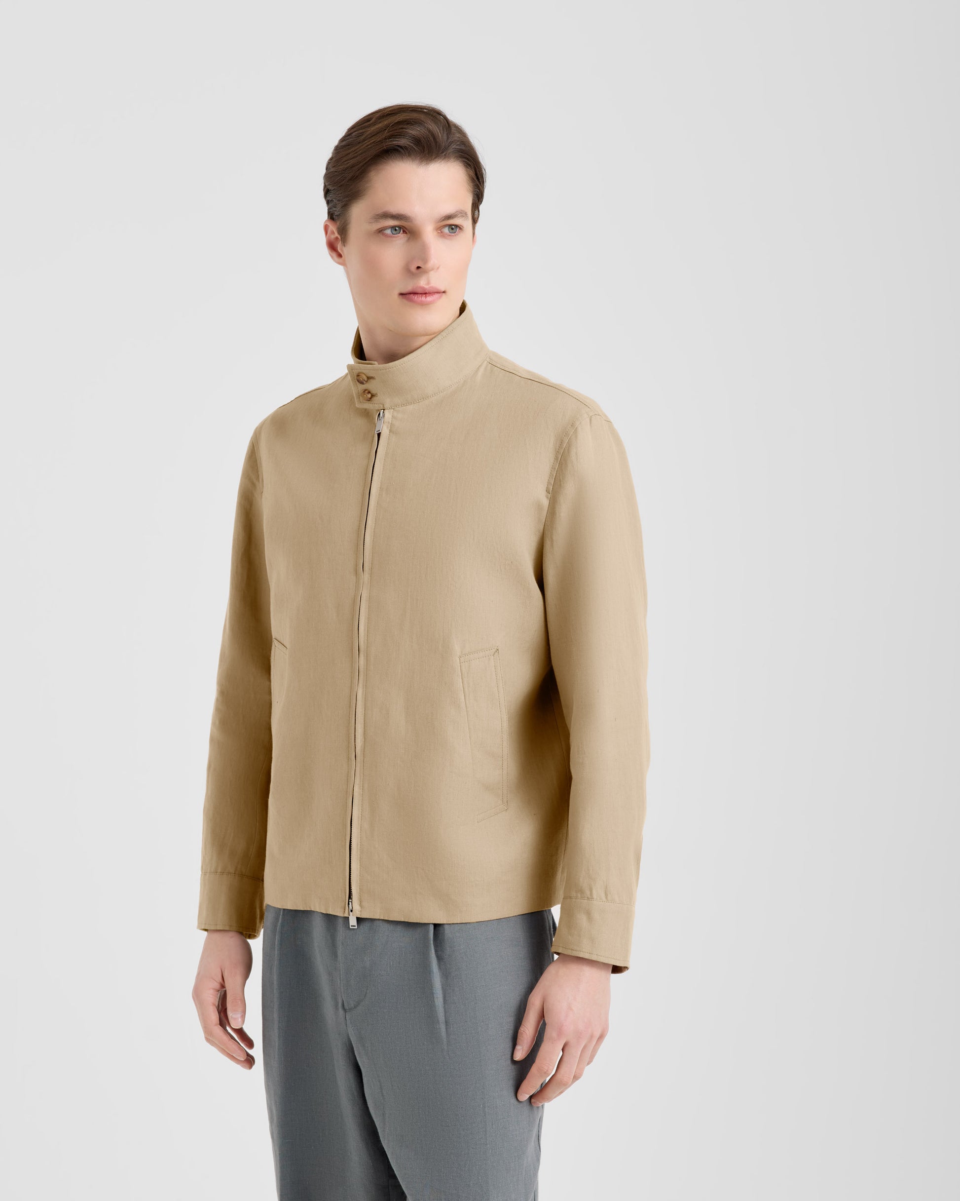 Giacca full-zip Beige Chiaro | Filippo De Laurentiis