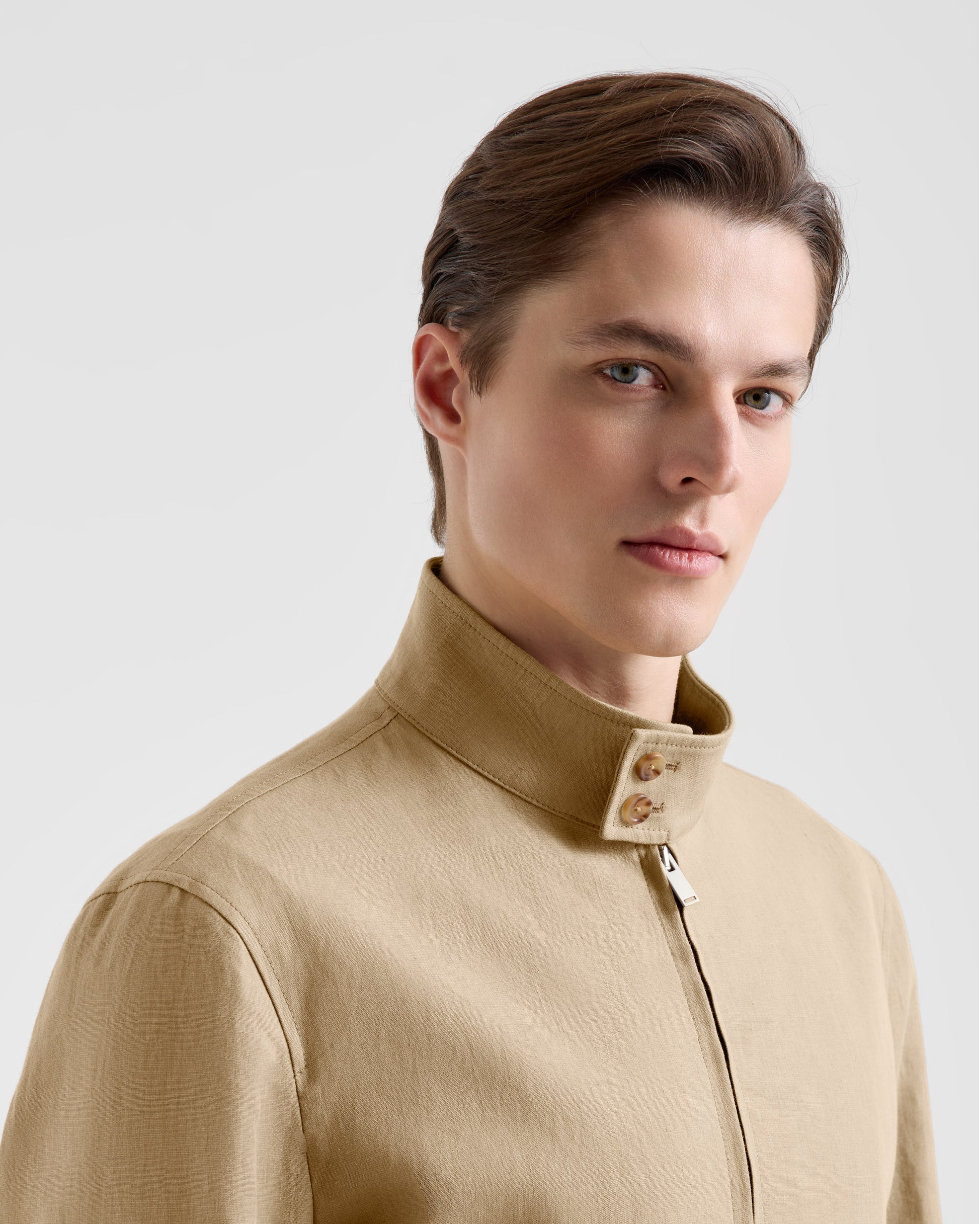Giacca full-zip Beige Chiaro | Filippo De Laurentiis