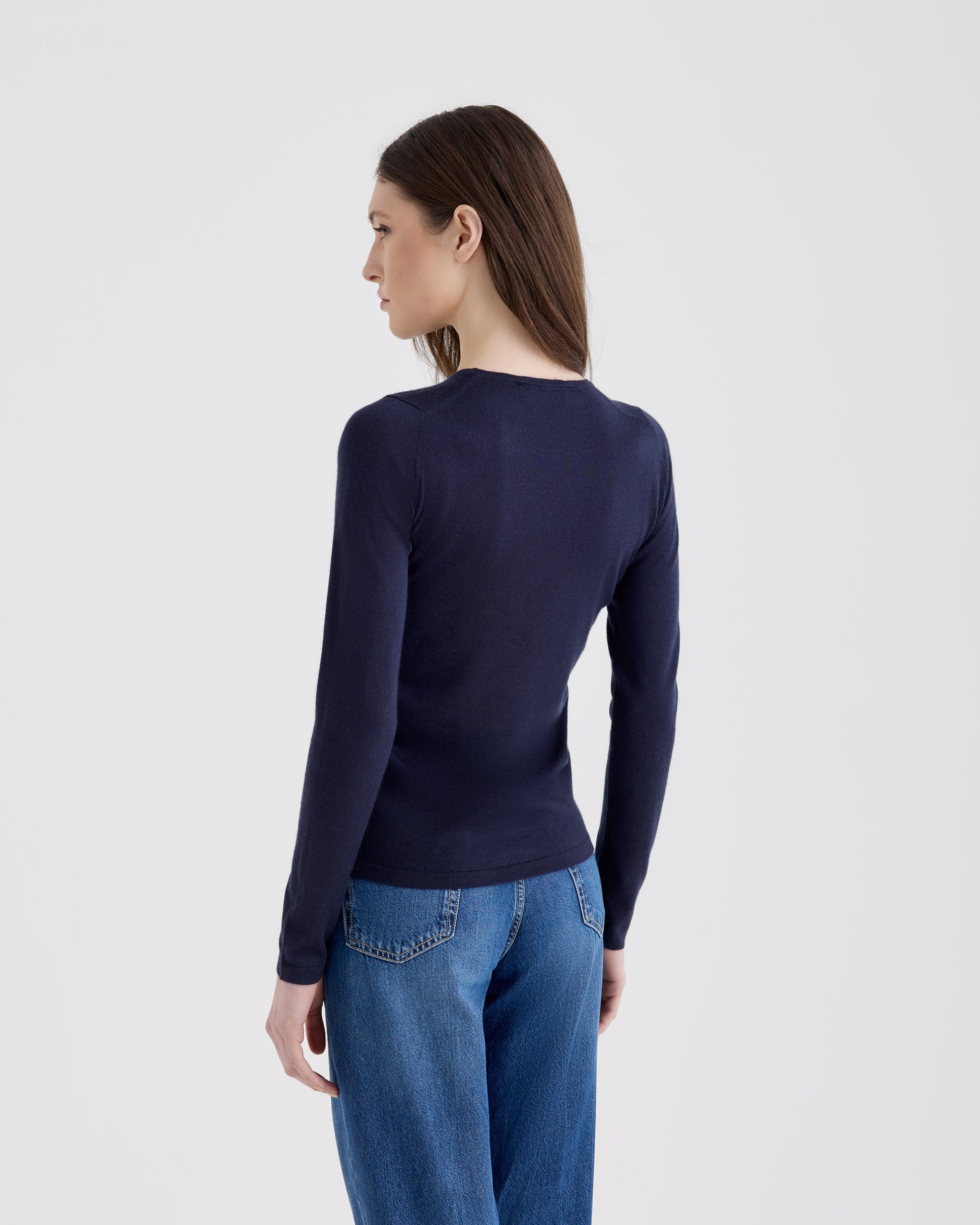 Girocollo slim Navy | Filippo De Laurentiis