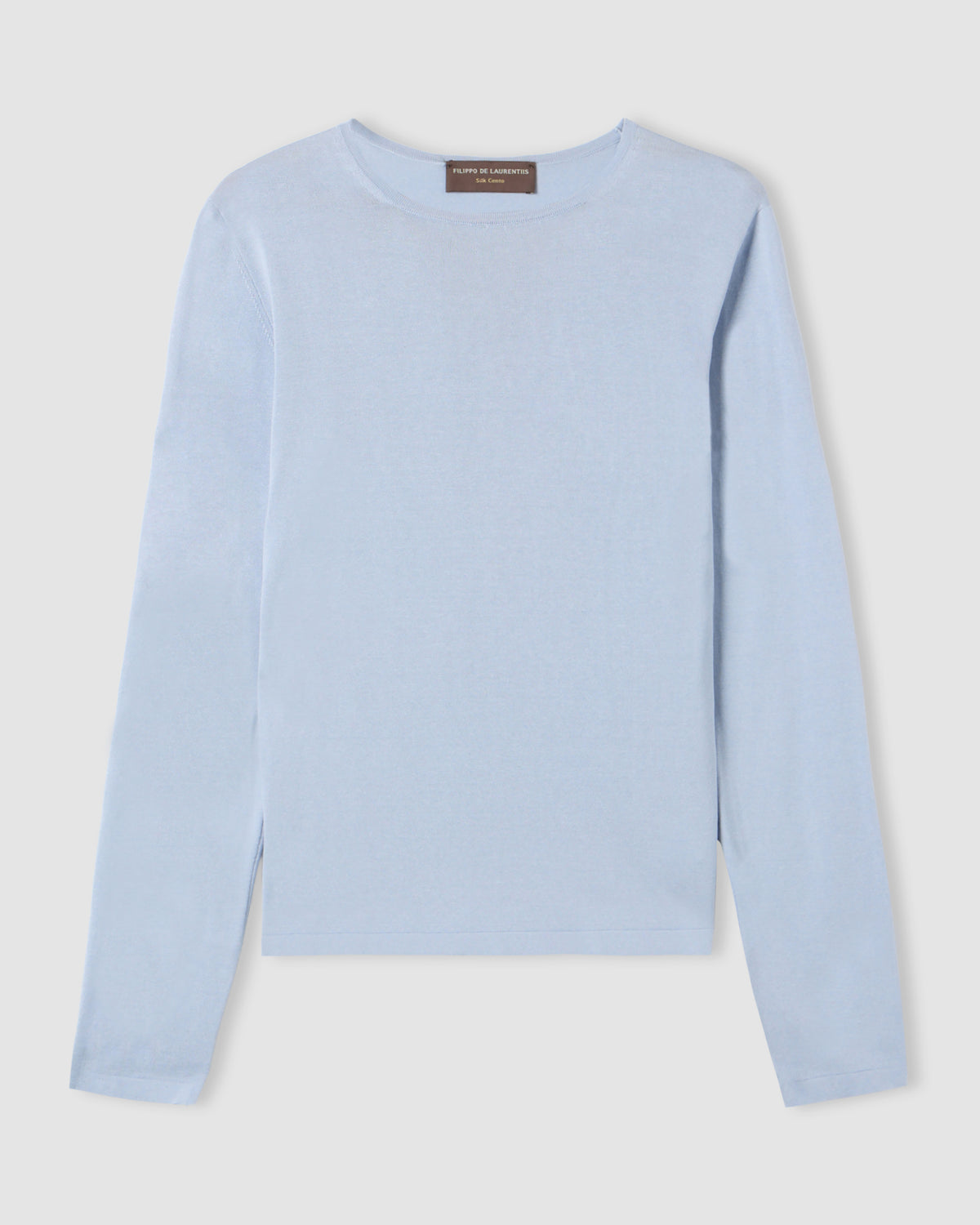Long-sleeved crewneck sweater CERULEAN | Filippo De Laurentiis
