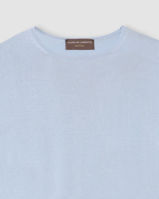 Long-sleeved crewneck sweater CERULEAN | Filippo De Laurentiis