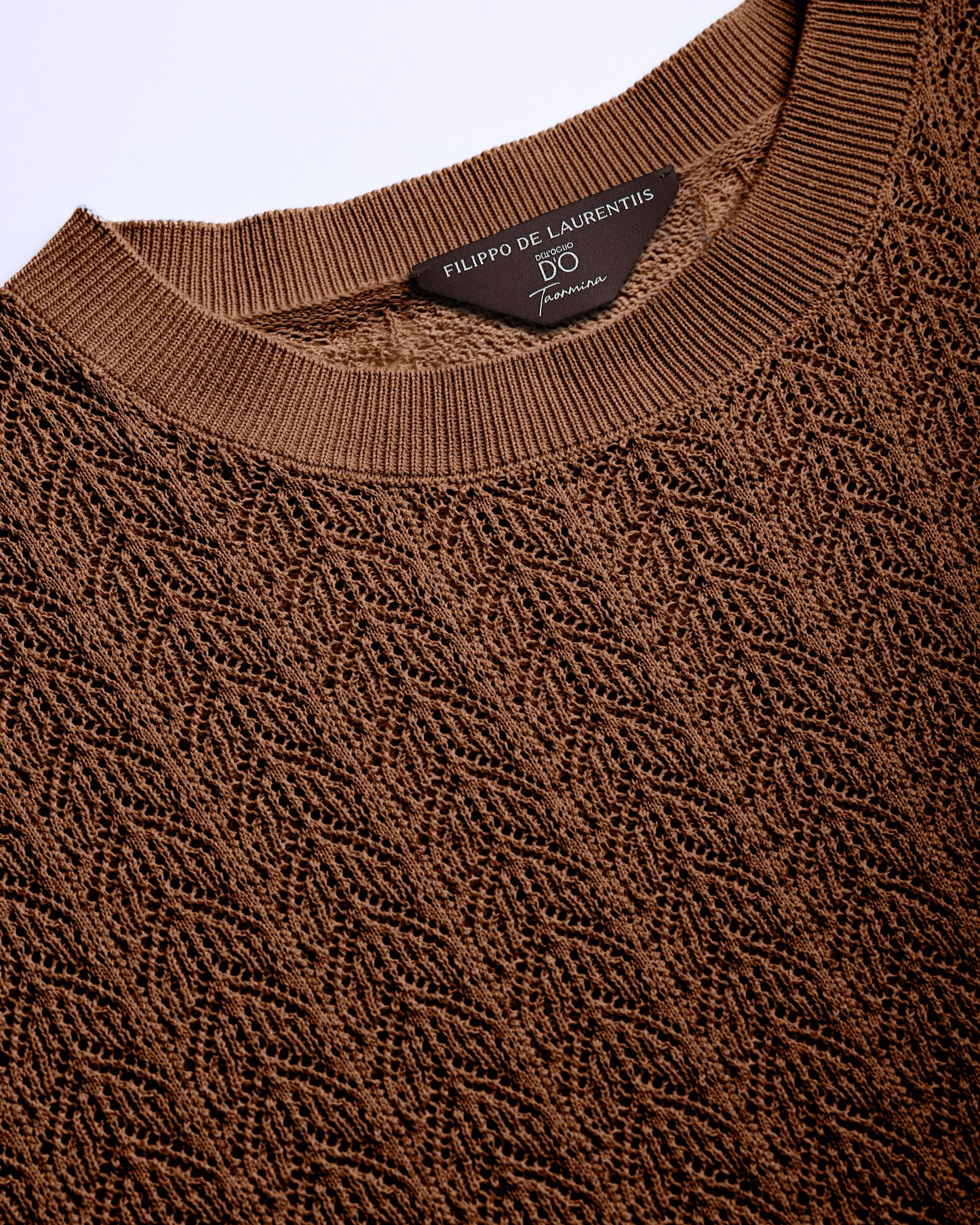 Short sleeve crochet crewneck |553165|