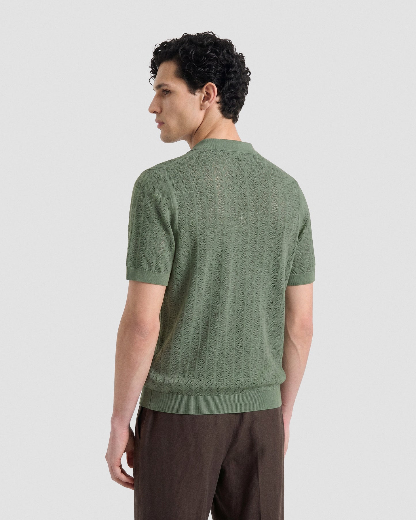 Short sleeve crochet crewneck |553158|