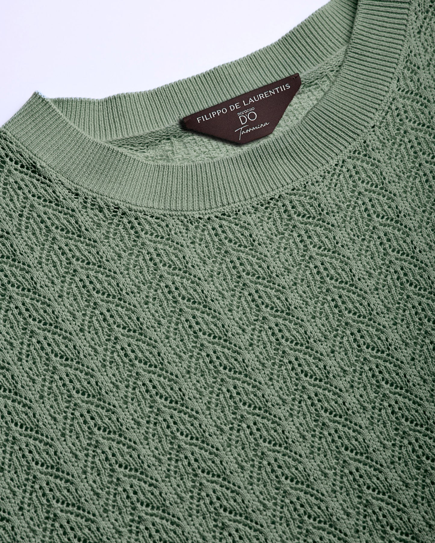 Short sleeve crochet crewneck |553166|