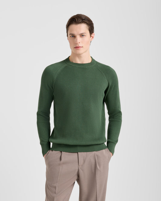 Maglia girocollo raglan Oliva | Filippo De Laurentiis