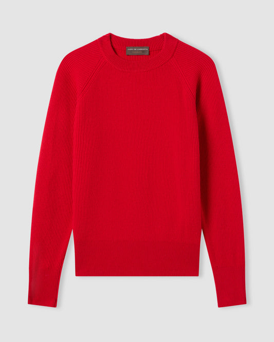 Raglan-sleeve crewneck sweater RED | Filippo De Laurentiis