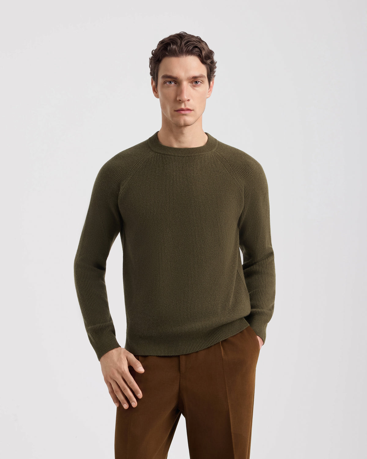 Girocollo manica lunga raglan Militare | Filippo De Laurentiis