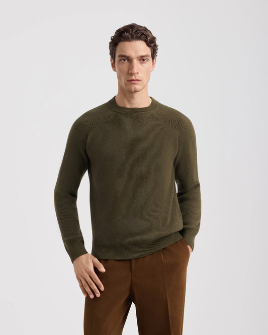 Girocollo manica lunga raglan Militare | Filippo De Laurentiis